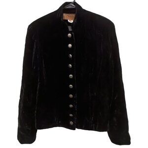 VTG 90s Lucia Lukken Jacket Womens Medium Black Velvet Glam Whimsygoth Holiday
